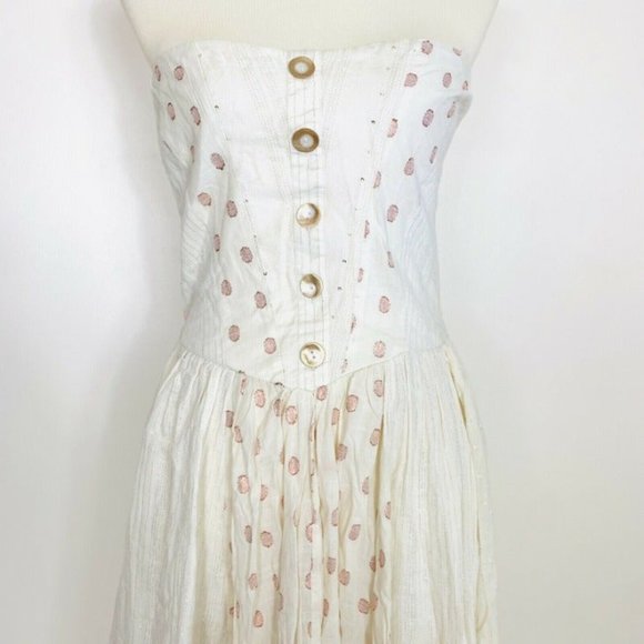 Free People Womens Amanda Ivory Polka Dt - Picture 5 of 11